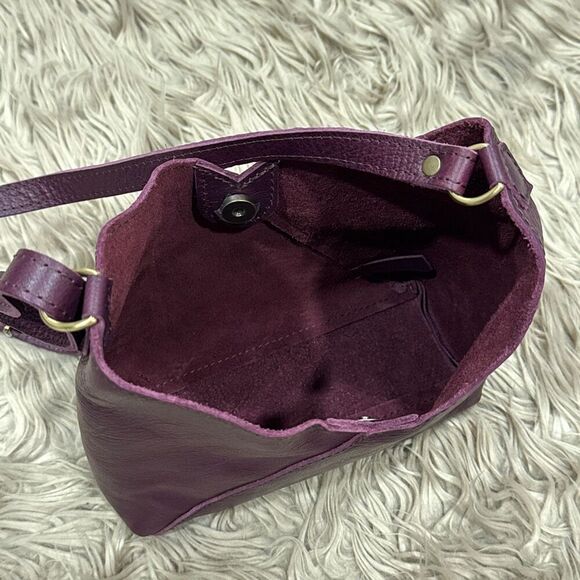 Portland leather goods small Naomi bag in plum - Picture 5 of 8